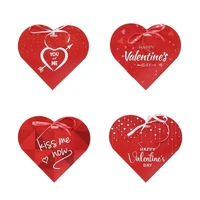 Set Of 4 Valentines Heart Boxes Red