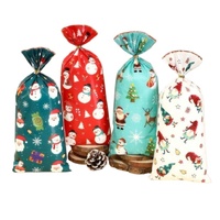 Snowman-Santa-Elf-Trees-Reindeer Cellophane Bag 12.5 x 27.5cm 10pcs