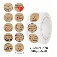Home Made With Love Stickers 500 Per Roll