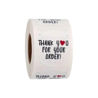 White Thank you For Your Order Stickers 500 Per Roll