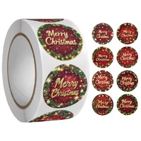 Xmas Stickers 500 Per Roll 2.3cm