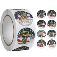 Xmas Stickers 500 Per Roll 2.20cm