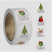 Xmas Stickers 500 Per Roll