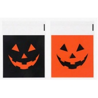 Self Adhesive Black & Orange Halloween Bag 10 x 13cm 20pcs