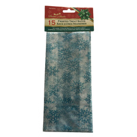 Snowflake Cellophane Bag 10cm x 21cm 15pcs