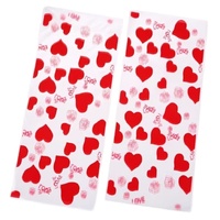 Heart Cellophane Bags 12.5 x 27.5cm 10pcs