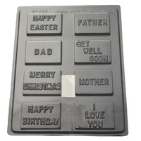 Assorted Messages Chocolate Mould - Thick 1.5mm