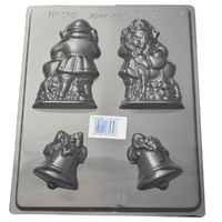 Hollow Santa & Bells Chocolate Mould - Thick 1.5mm