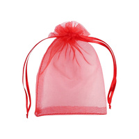 Red Organza Bags 8x10cm 10 Pack