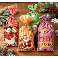Snowman/Santa/Gingerbread Cellophane Bag 12.5 x 27.5cm 10pcs