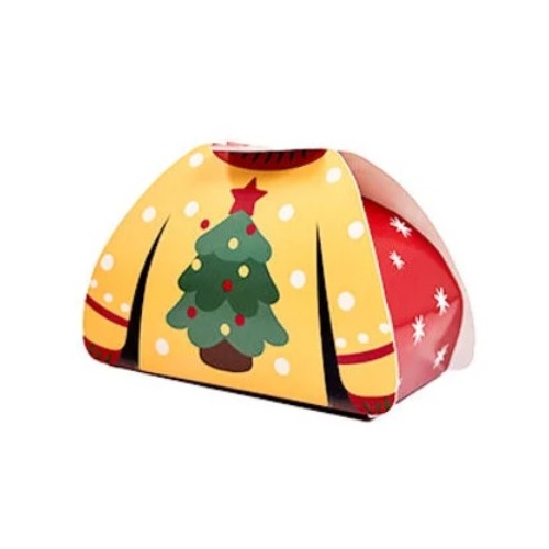 Yellow With Xmas Tree Sweater Treat Box  10.5cm