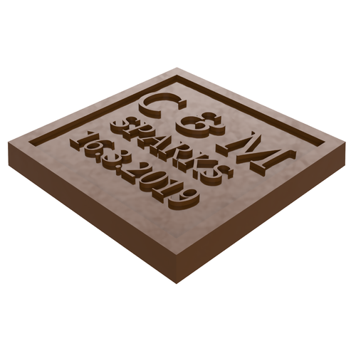 Personalised Wedding Chocolate Mould - Square