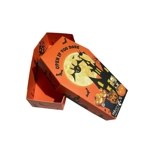 Treat Box Orange Coffin 14cm