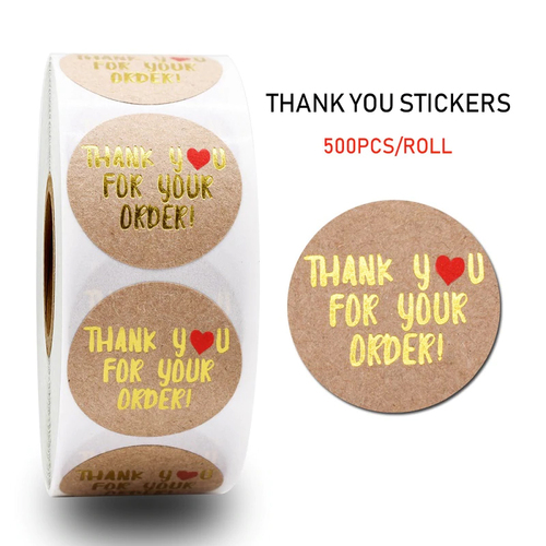 Thank You For Your Order Stickers 500 Per Roll