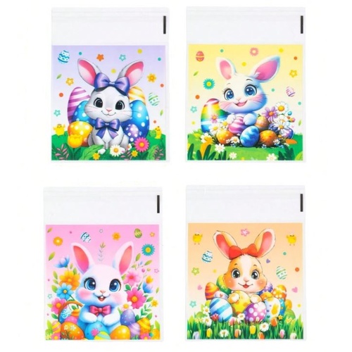 Self Adhesive Easter Bunny Bag 10 x 13cm 10pcs