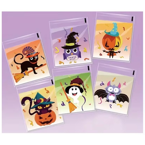 Self Adhesive Halloween Bag 10 x 13cm 10pcs