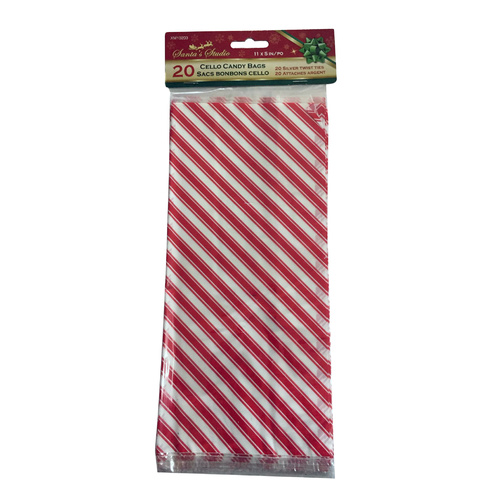 Peppermint Strip Cellophane Bag 13 x 30cm 20pcs