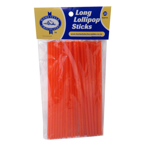 Lollipop Sticks Red Long 150mm - 25 Pack