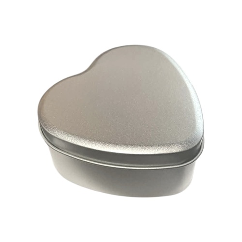 Silver Heart Tin Box 9cm