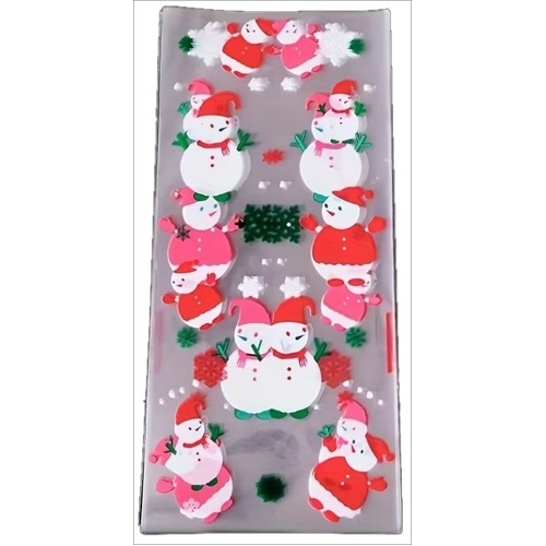 Snowman Cellophane Bag 12.5 x 27.5cm 10pcs